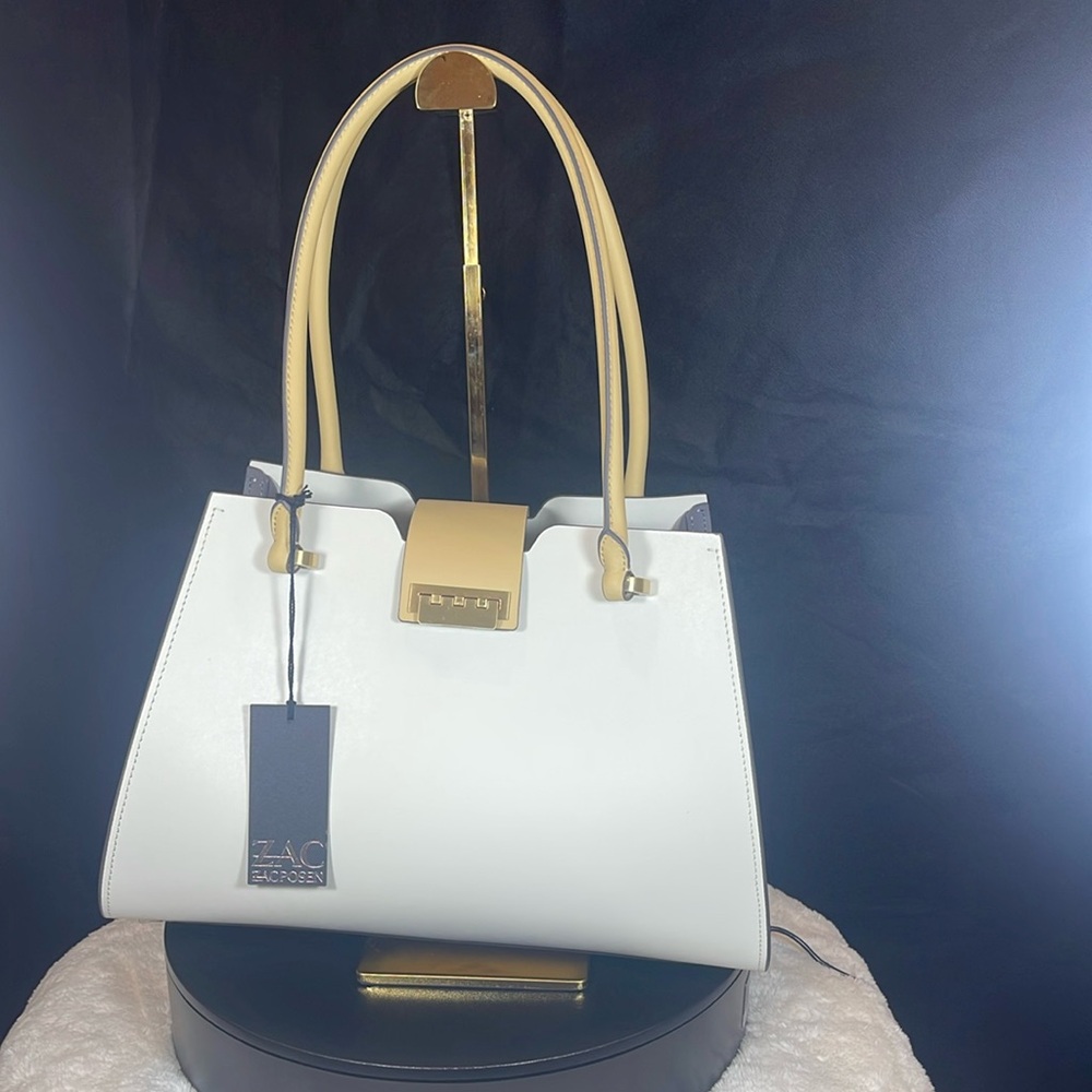 ZAC ( Zac Posen ) NWT , EARTHA MEDIUM , TOTE , off white, CHARCOAL Color. - Picture 1 of 16